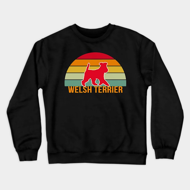 Welsh Terrier Vintage Silhouette Crewneck Sweatshirt by seifou252017